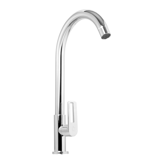 Griferia Agua Fria Lavaplatos Alta Plateada Cromada Bch