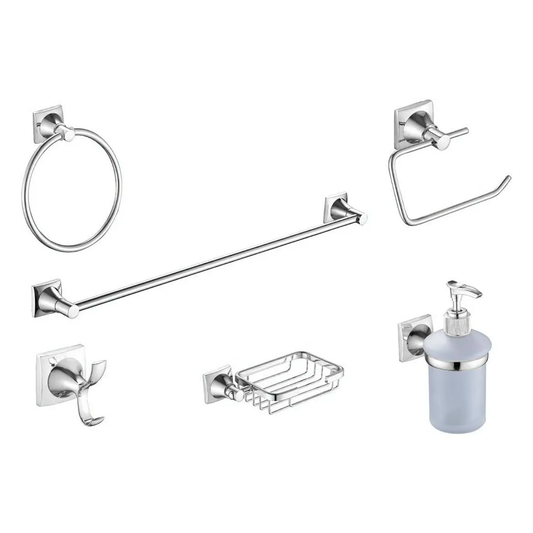 Accesorios Para Baño Cromado Capadocia X 6 Piezas