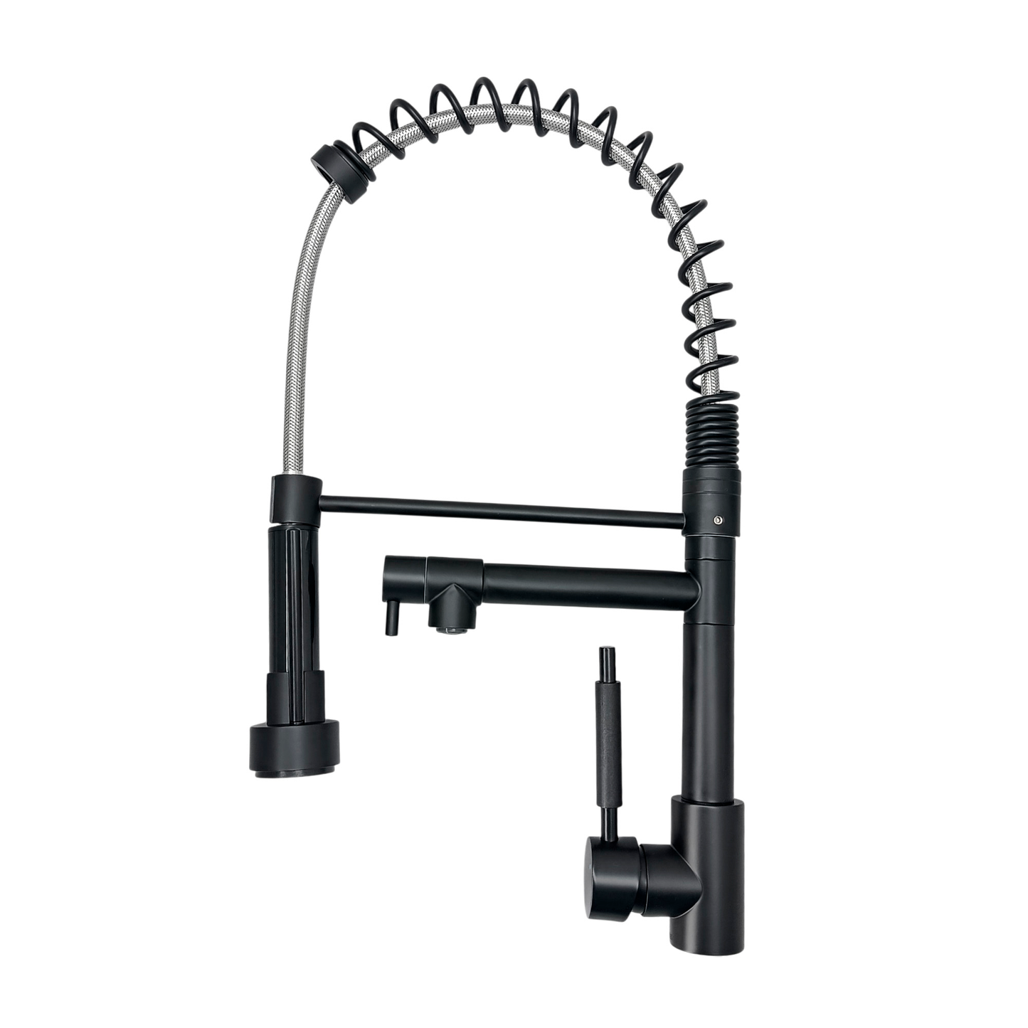 Griferia Monocontrol Lavaplatos Industrial Extraible Negro Mate