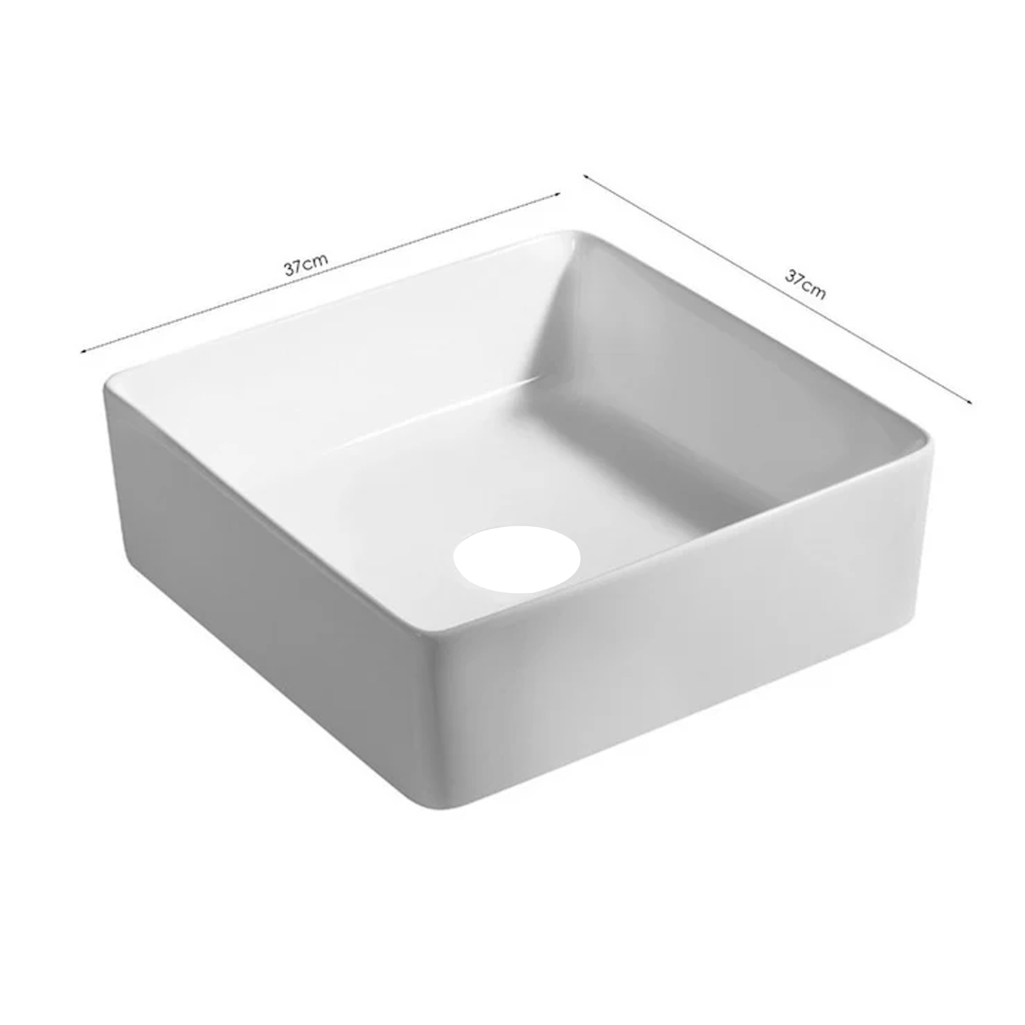 Lavamanos Ceramica Blanco Cuadrado 37*37*13,5cm