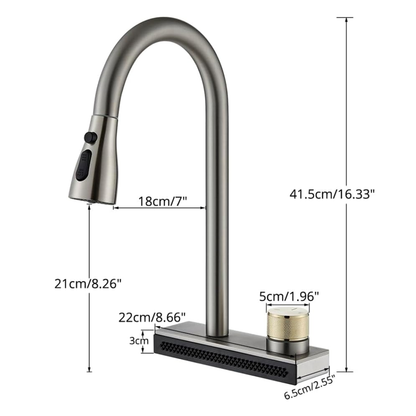 Griferia Monocontrol Lavaplatos Extraible Tipo Lluvia Gray