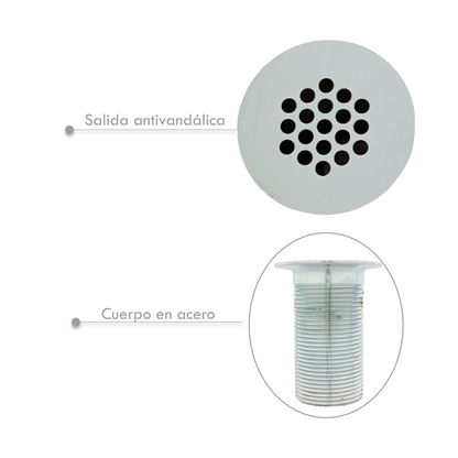 Desague de Push Institucional Plateado Cromado