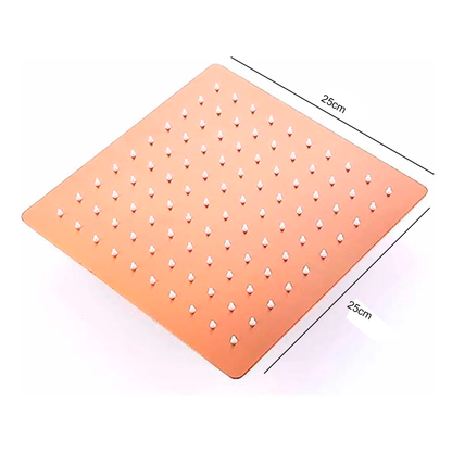 Regadera Ducha Cuadrada 25cm Oro Rosa