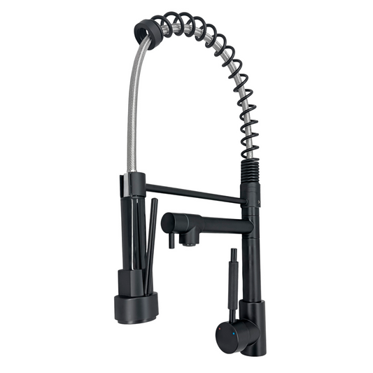Griferia Monocontrol Lavaplatos Industrial Extraible Negro Mate