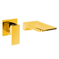 Griferia Monocontrol Lavamanos a Pared Gold Brillante