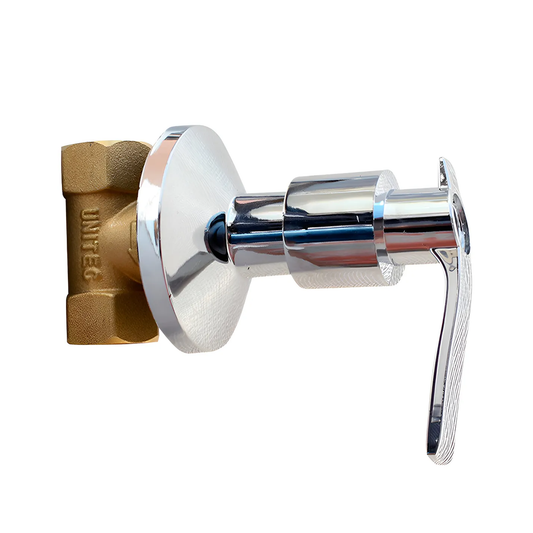 Registro de Ducha Medio Paso Plateado Cromado Palanca