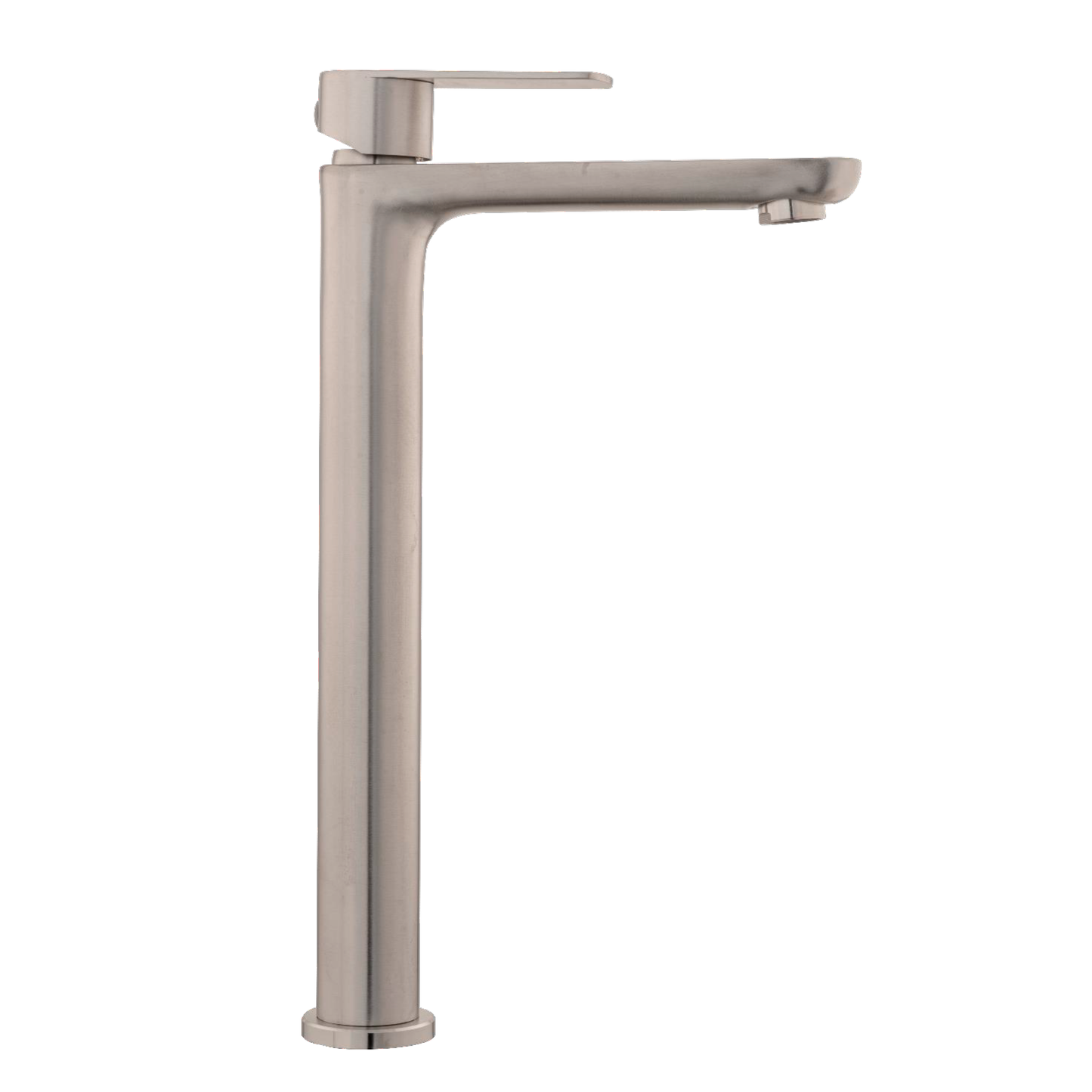 Griferia Lavamanos Agua Fria Alta Plateada Satinada Sleek
