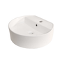 Lavamanos Blanco Sobreponer Blanco Redondo Base Grifo 42cm