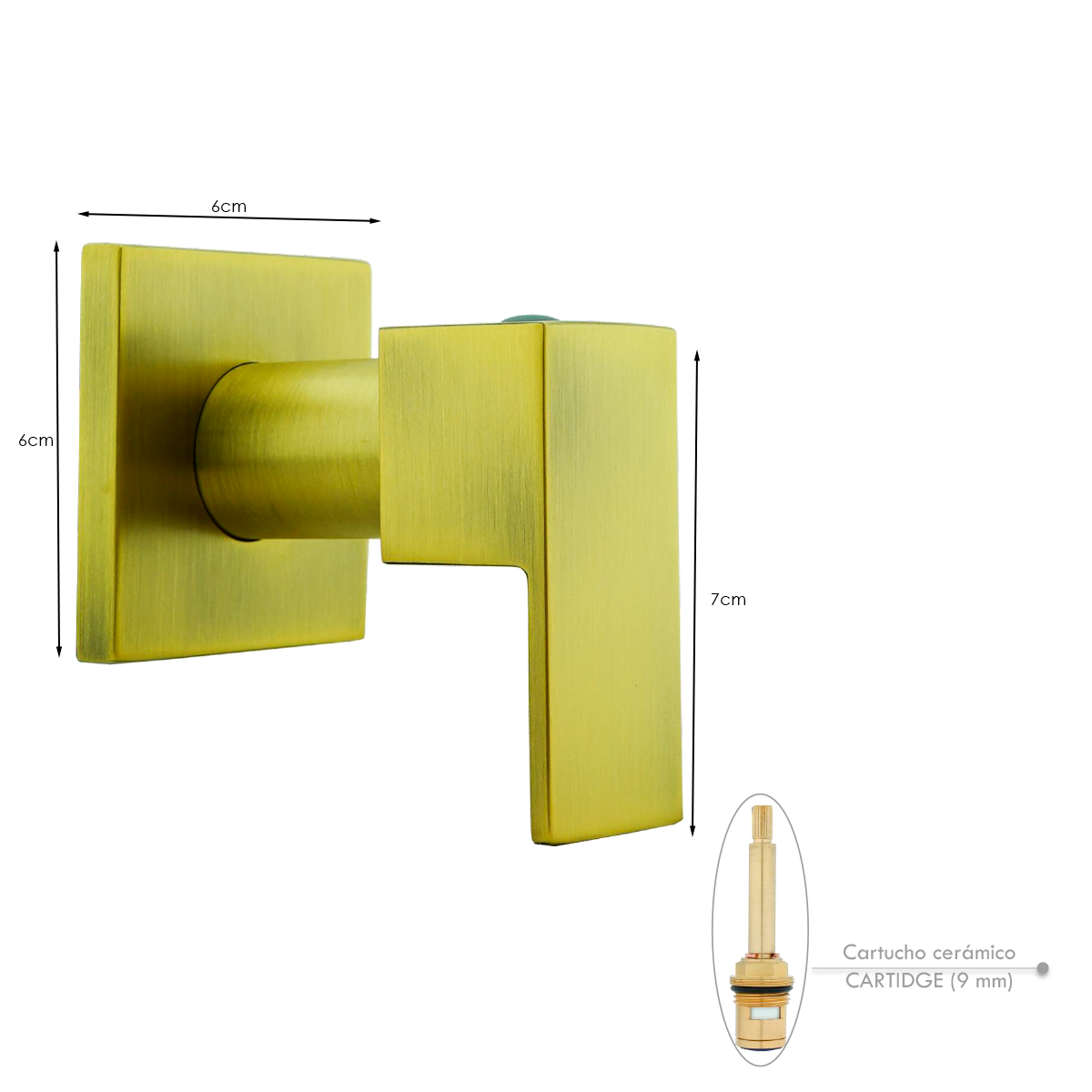 Registro/Manija de Ducha Bronce Aniguo Vintage Cuadrada