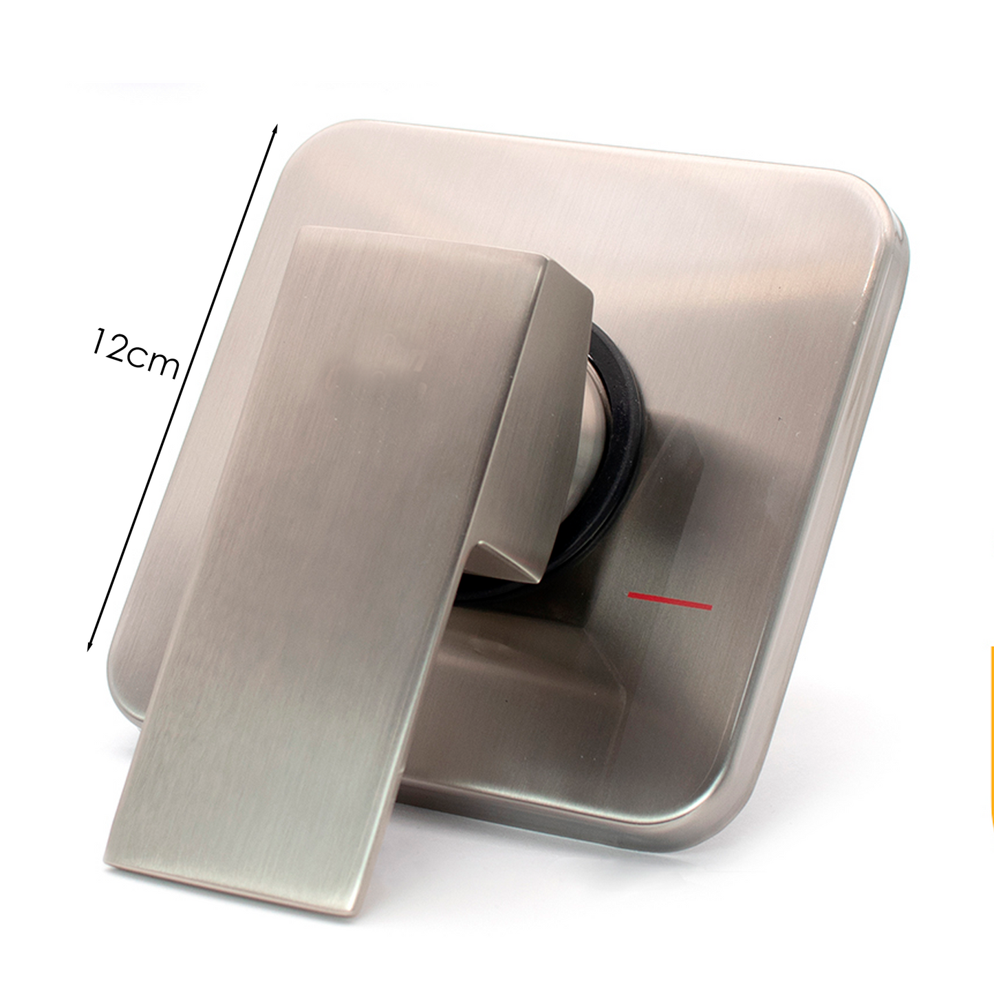 Mezclador Monocontrol para Ducha Cuadrado Plateado Satinado