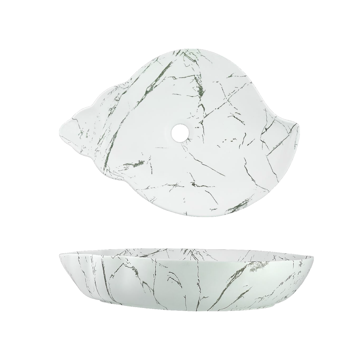 Lavamanos Sobreponer Hoja Calacata Blanco