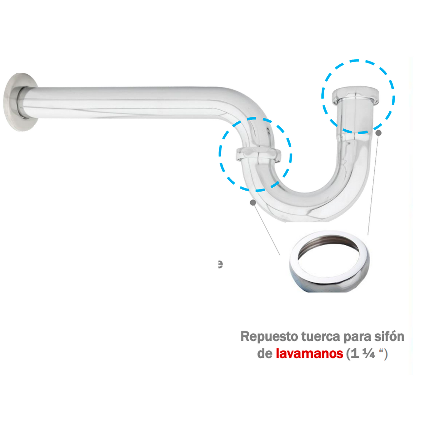 Repuesto Tuerca para Sifon de Lavaplatos  1 1/4"