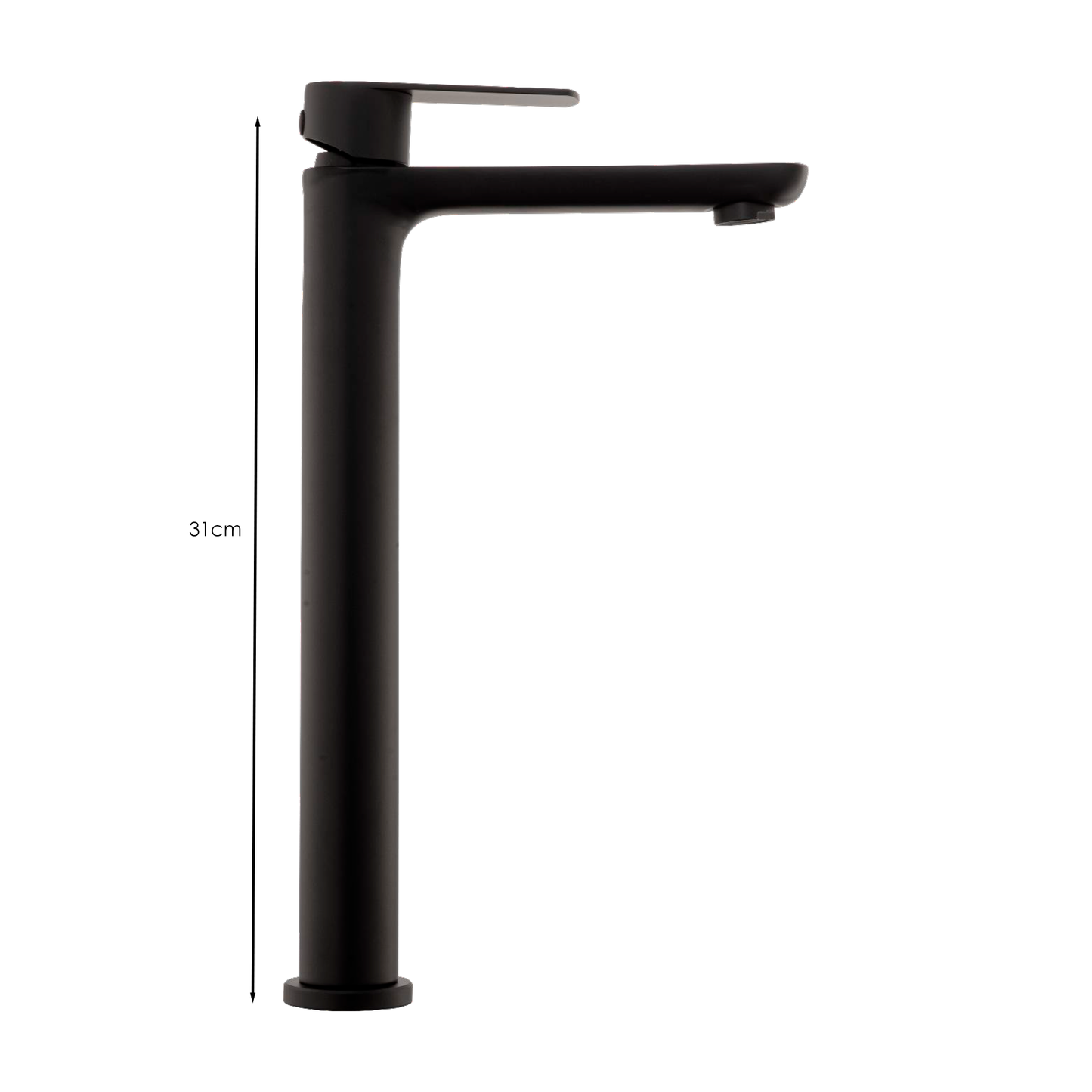 Griferia Lavamanos Agua Fria Alta Negro Mate Sleek