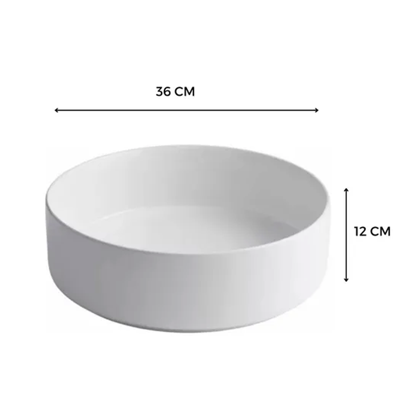 Lavamanos Redondo Blanco 36*36*12cm Brillante