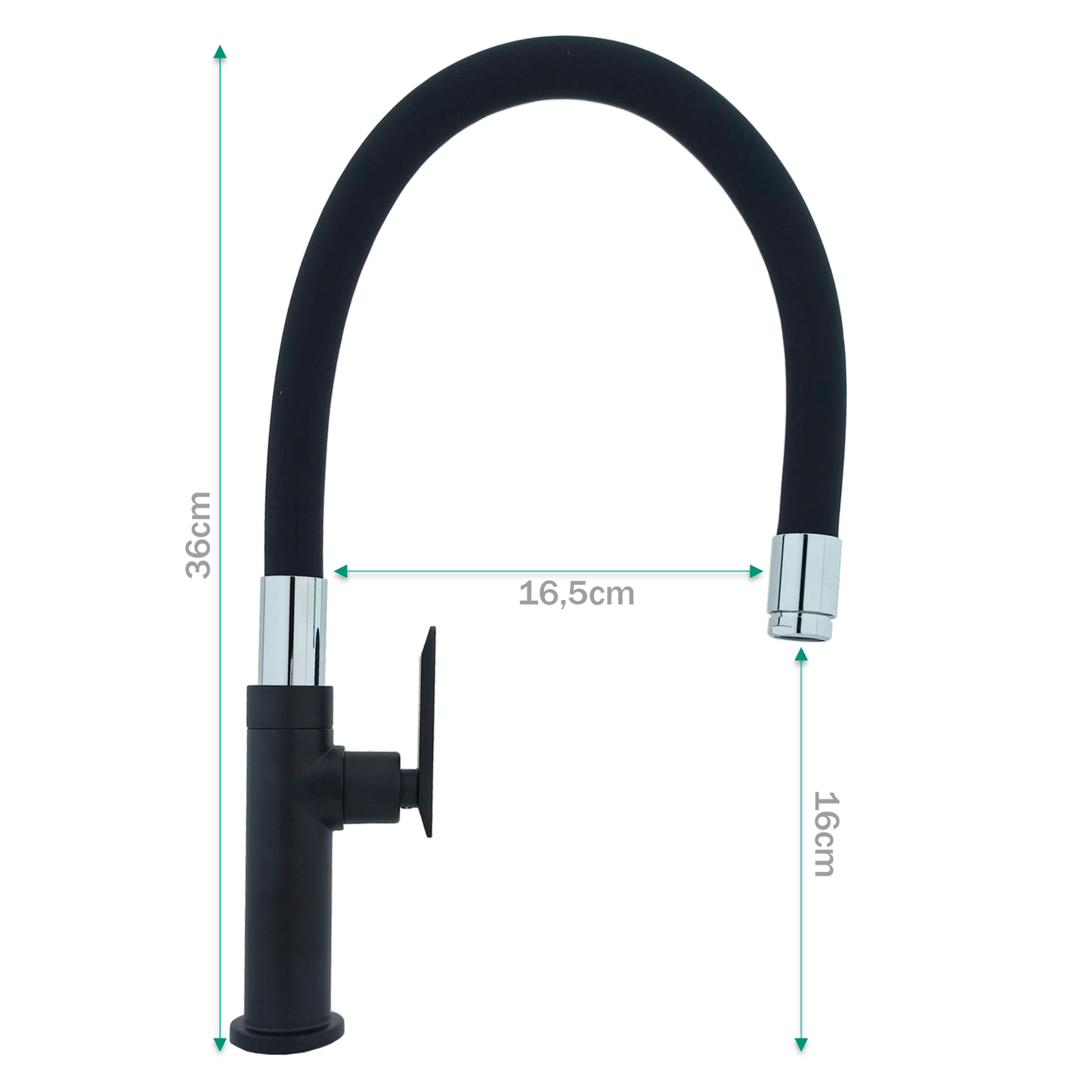 Griferia Lavaplatos Agua Fria Flexible Negro