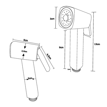 Ducha Bidet en ABS Plateada Cromada Redonda