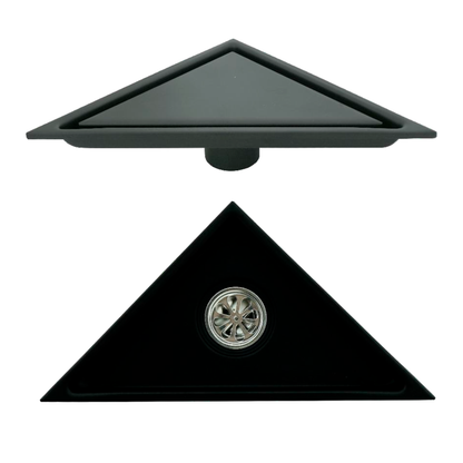 Rejilla de Piso Invisible Triangular 20cm Negro Mate