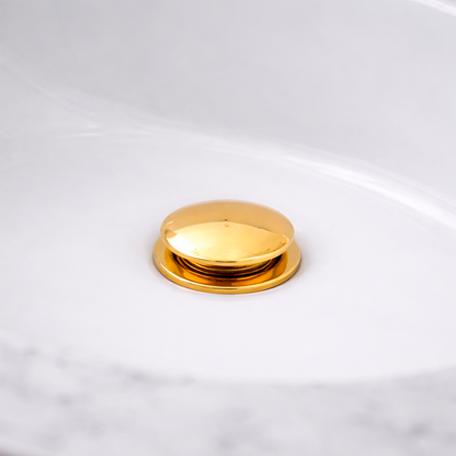 Desague de Push para Lavamanos Dorado Brillante en Bronce