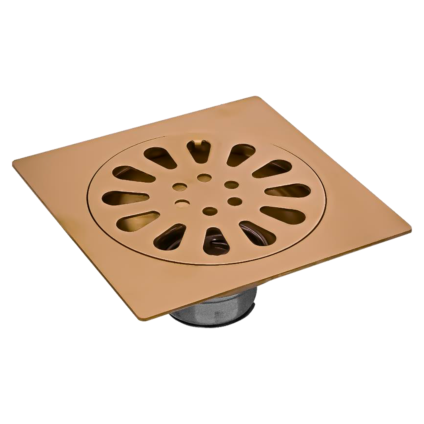 Rejilla de Piso Cuadrada 10*10cm Oro Rosa Cepillado Sol