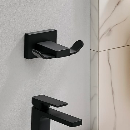 Perchero Para Baño en Aluminio Negro Mate Perla