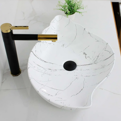 Lavamanos Sobreponer Hoja Calacata Blanco