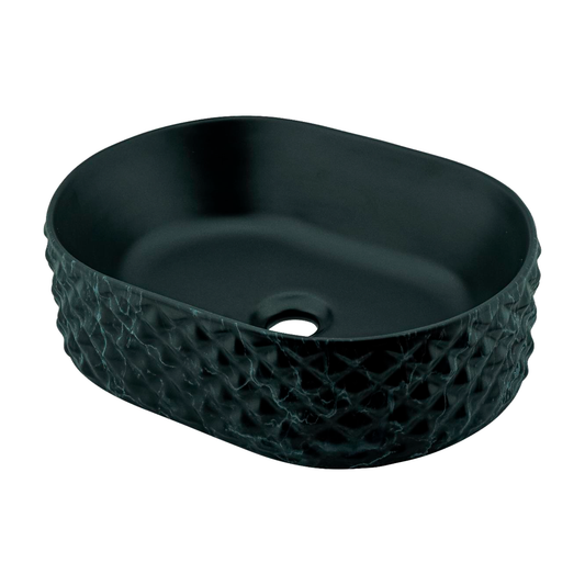 Lavamanos Sobreponer Ovalado Negro Crystal