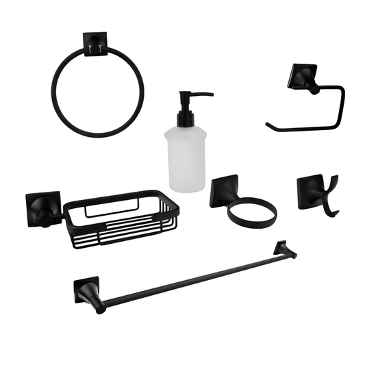Accesorios para Baño Plateado Negro Mate Capadocia X6
