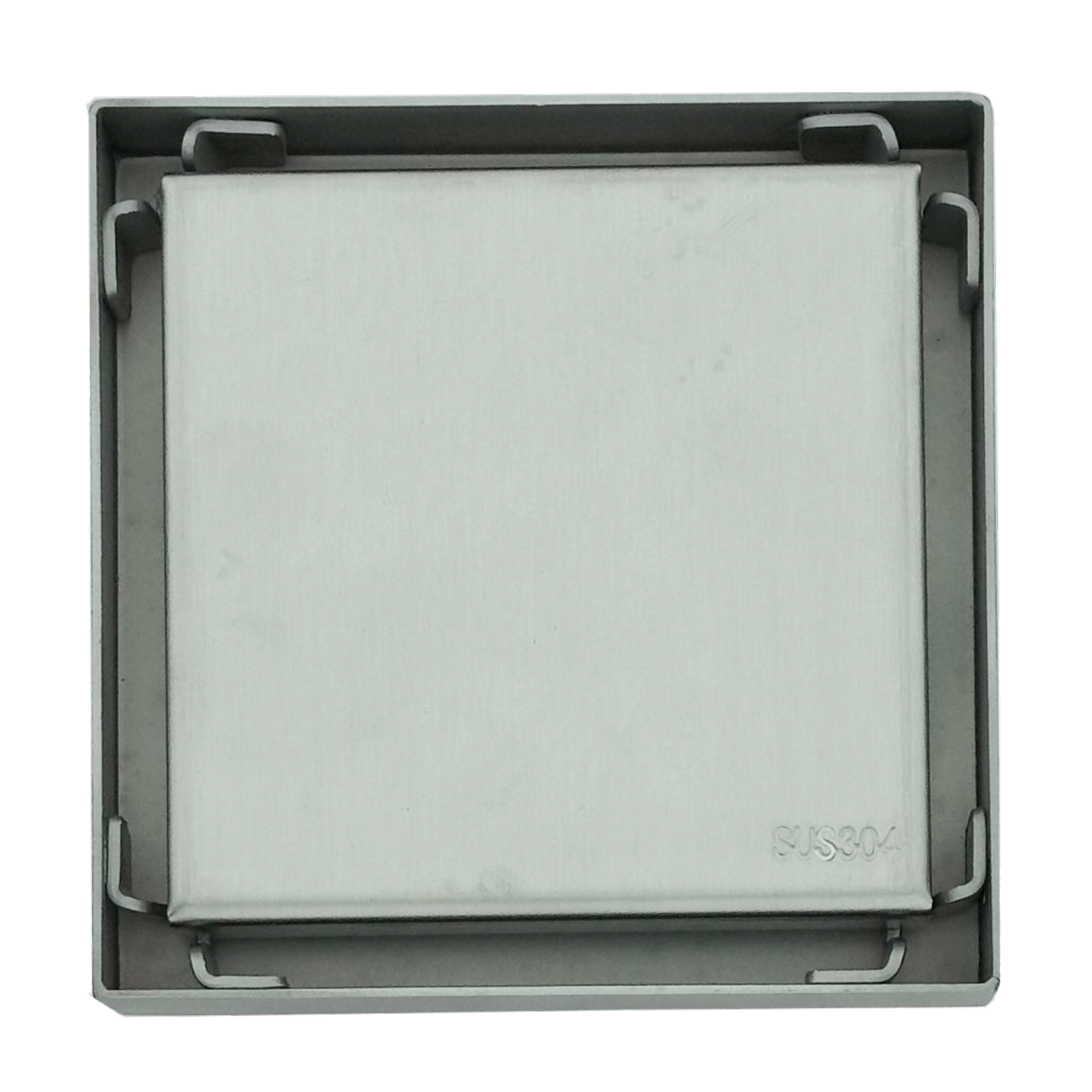Rejilla de Piso Cuadrada 10cm Plateada Cepillada Invisible