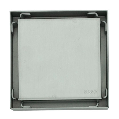Rejilla de Piso Cuadrada 10cm Plateada Cepillada Invisible
