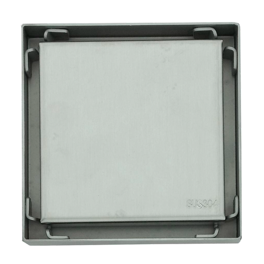 Rejilla de Piso Cuadrada 10cm Plateada Cepillada Invisible