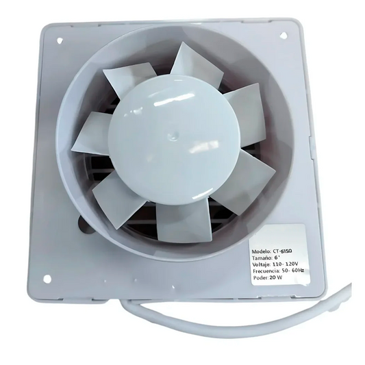 Extractor de Aire de 6 Pulgadas Blanco