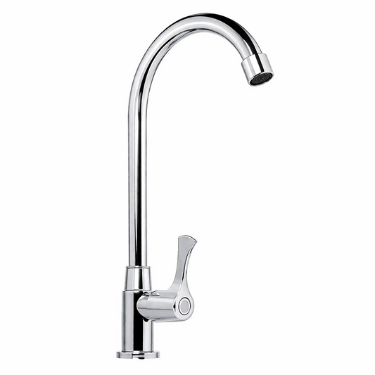 Griferia Lavaplatos Agua Fria Plateada Cromada Alta