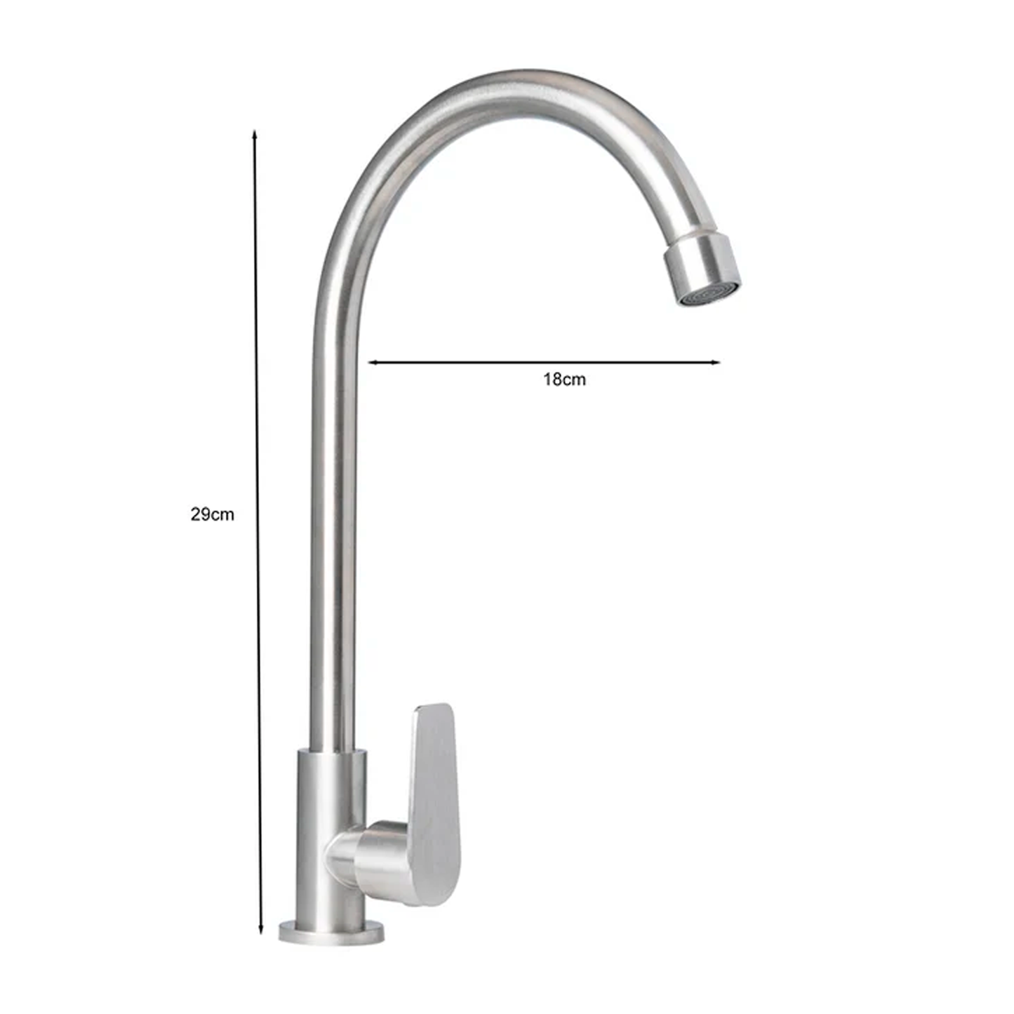 Griferia Llave Lavaplatos Acero Inoxidable Agua Fria Gris