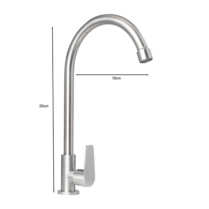 Griferia Llave Lavaplatos Acero Inoxidable Agua Fria Gris