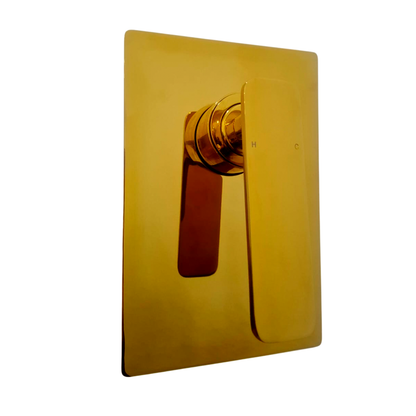 Mezclador Monocontrol Ducha Cuadrado Oro Brillante