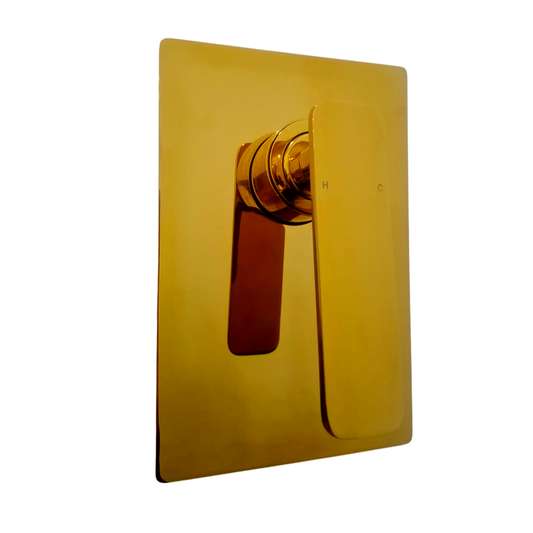 Mezclador Monocontrol Ducha Cuadrado Oro Brillante