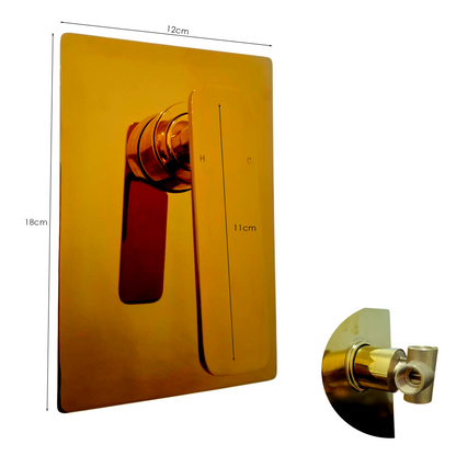 Mezclador Monocontrol Ducha Cuadrado Oro Brillante