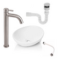 Kit Lavamanos Canoa Blanco+Griferia Agua Fria+Push Plateado