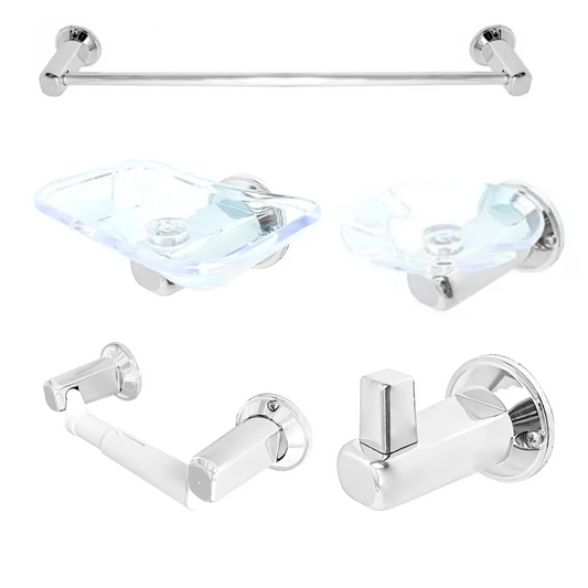 Juego De Accesorios Para Baño Base Redonda Abs X5