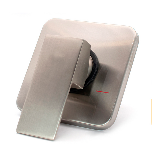Mezclador Monocontrol para Ducha Cuadrado Plateado Satinado