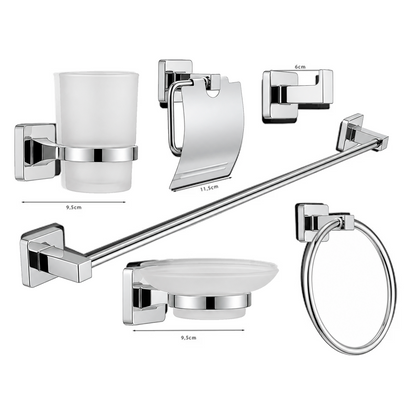 Juego de Accesorios de Baño X6 Piezas Cromada