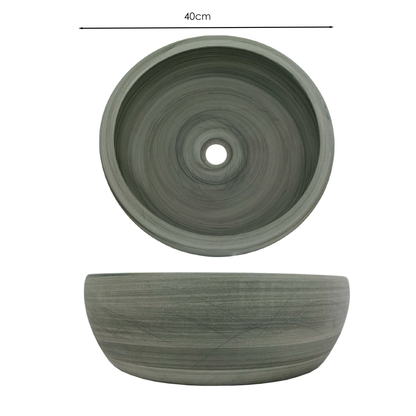 Lavamanos Sobreponer Redondo Gris Espiral 40cm