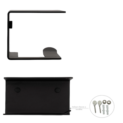 Portarrollo para Baño con Repisa Aluminio Negro Mate