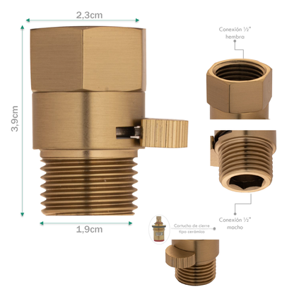 Registro de Paso Brushed Gold en Bronce