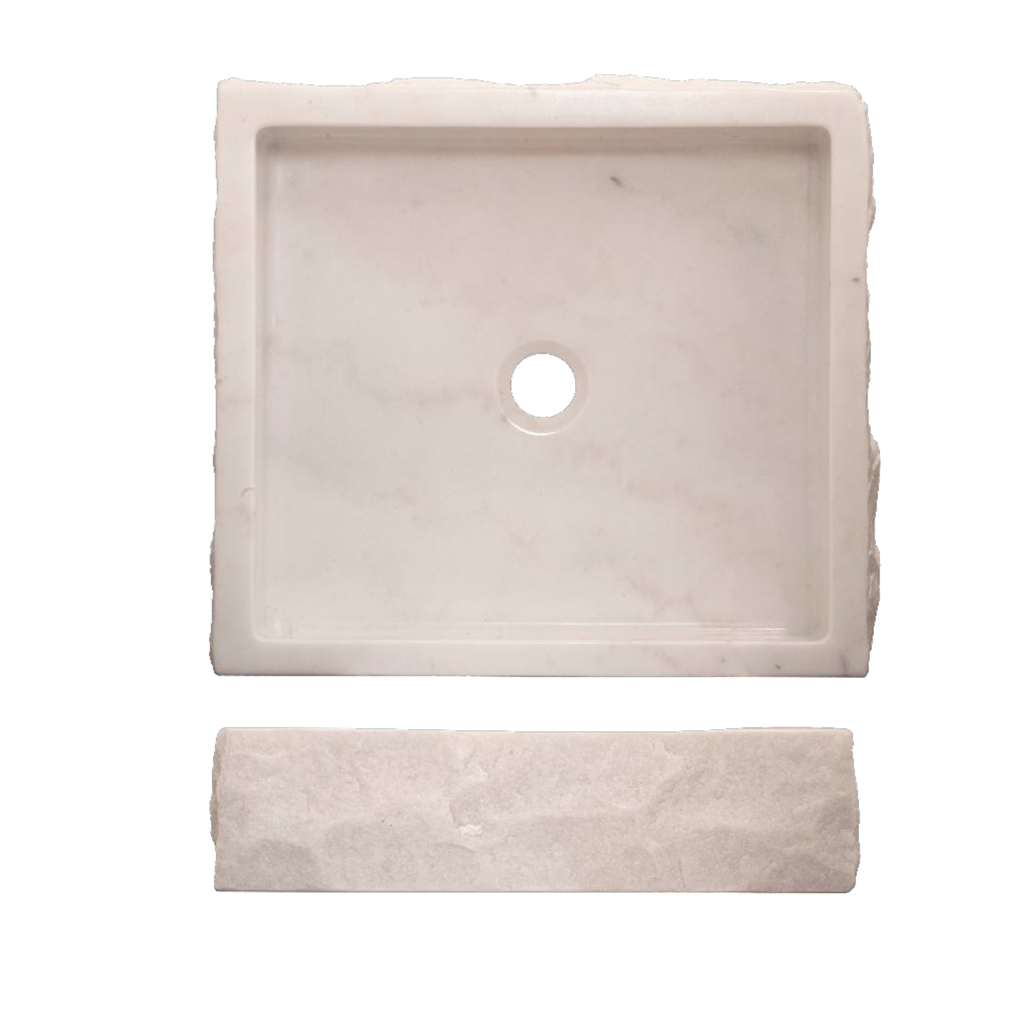 Lavamanos Sobreponer en Piedra Natural Rectangular Blanco