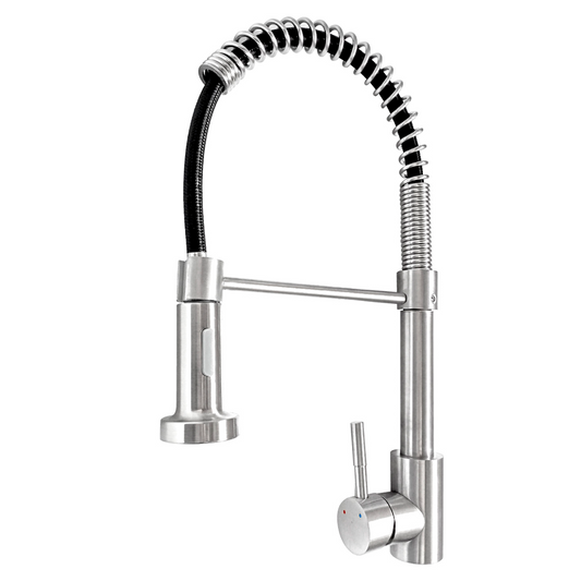 Griferia Monocontrol Lavaplatos Industrial Flexible Plateada
