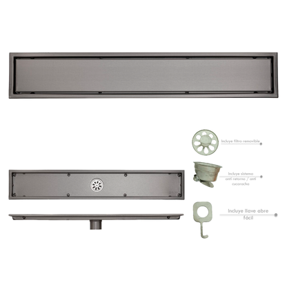 Rejilla de Piso Cuadrada 60*10cm Gris Invisible
