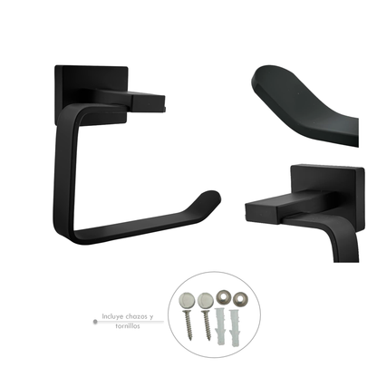 Portarrollo para Baño en Aluminio Negro Mate Perla