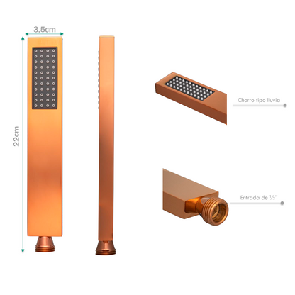 Teleducha Slim Alargada Rose en Acero 304