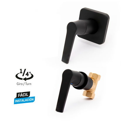 Registro para Ducha Acero Inoxidable Cuadrado Negro Mate
